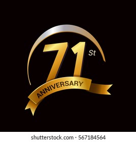 Celebrating 7th Golden Anniversary Seven Years Stock Vector (Royalty ...