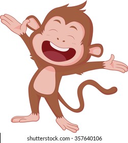The years of monkeys.Vector and illustration Cartoon character on a white background.
