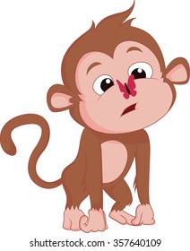 The years of monkeys.Vector and illustration Cartoon character on a white background.
