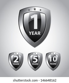 years shields design over gray background vector illustration 