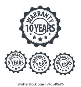 Years Warranty Stamp Icon Set