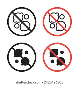 Yeast Absence Vector Icon Set. Yeast-Free Product Indicator Vector Symbol for UI Design.