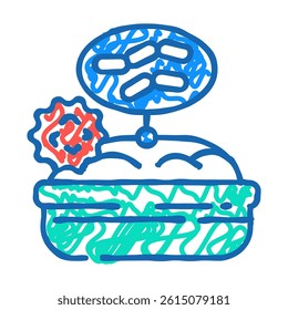 yeast allergen free product food doodle icon sketch vector. yeast allergen free product food sign. isolated symbol illustration