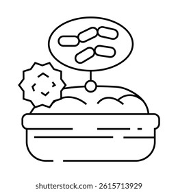 yeast allergen free product food line icon vector. yeast allergen free product food sign. isolated contour symbol black illustration