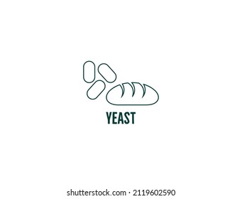 Yeast and bread icon vector illustration 