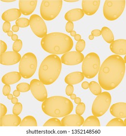 Yeast cell seamless pattern. Stock vector illustration food ingredient, for biological education, for beer industry, for bread packaging design