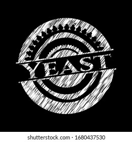 Yeast chalkboard emblem written on a blackboard. Vector Illustration. Detailed.