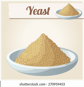 Yeast. Detailed Vector Icon. Series of food and drink and ingredients for cooking.