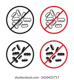 Yeast Free Vector Illustration Set. Non Yeast Without Bacteria Product Sign in Suitable for Apps and Websites UI Design Style.