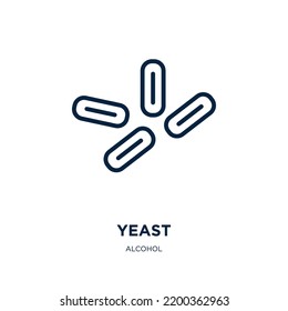 yeast icon from alcohol collection. Thin linear yeast, food, grain outline icon isolated on white background. Line vector yeast sign, symbol for web and mobile