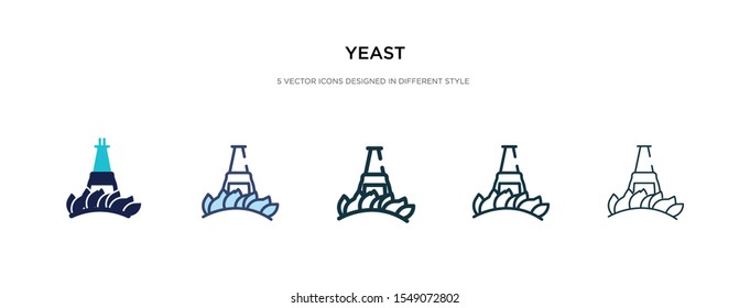 yeast icon in different style vector illustration. two colored and black yeast vector icons designed in filled, outline, line and stroke style can be used for web, mobile, ui