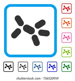 Yeast icon. Flat grey iconic symbol inside a light blue rounded rectangle. Black, gray, green, blue, red, orange color versions of Yeast vector. Designed for web and app user interface.