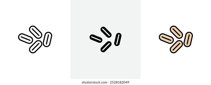 Yeast icon Outline sign symbol set