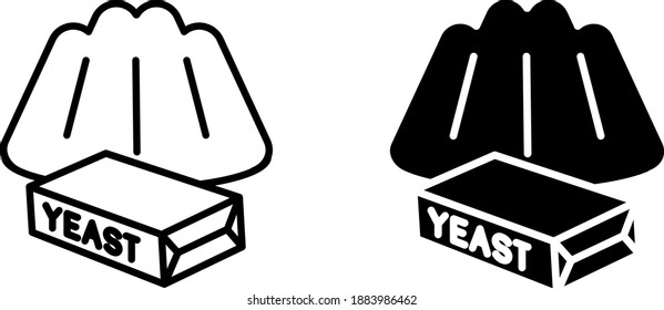 Yeast icon, vector line illustration	