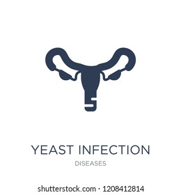 Yeast infection icon. Trendy flat vector Yeast infection icon on white background from Diseases collection, vector illustration can be use for web and mobile, eps10