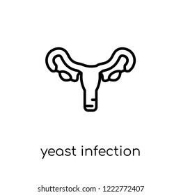 Yeast infection icon. Trendy modern flat linear vector Yeast infection icon on white background from thin line Diseases collection, editable outline stroke vector illustration