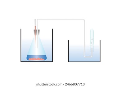 Diseño científico del experimento de respiración de levadura. Ilustración vectorial.