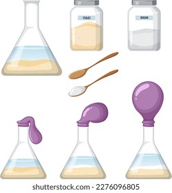 Yeast respiration science experiment illustration