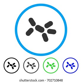 Yeast rounded icon. Vector illustration style is a flat iconic symbol inside a circle, black, grey, blue, green versions. Designed for web and software interfaces.