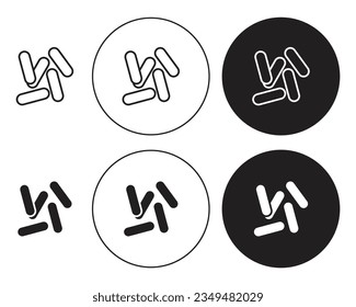 conjunto de iconos de vector de levadura. símbolo de infección bacteriana en color negro.