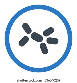 Yeast vector icon. Style is bicolor flat rounded symbol, smooth blue colors, rounded angles, white background.