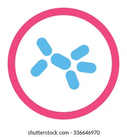Yeast vector icon. Style is bicolor flat rounded symbol, pink and blue colors, rounded angles, white background.