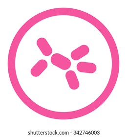 Yeast vector icon. Style is flat rounded symbol, pink color, rounded angles, white background.