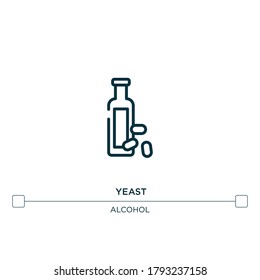 yeast vector line icon. Simple element illustration. yeast outline icon from alcohol concept. Can be used for web and mobile
