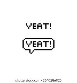 yeat 8 bit text Pixel art yes for game 