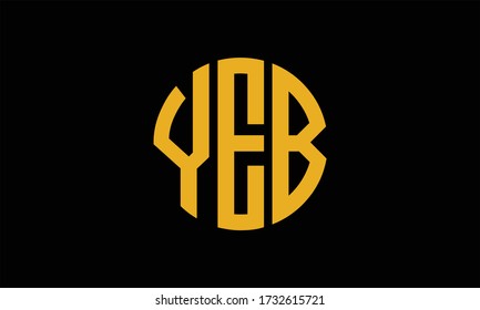 YEB Circle Emblem Abstract Monogram Letter Mark Vector Logo Template