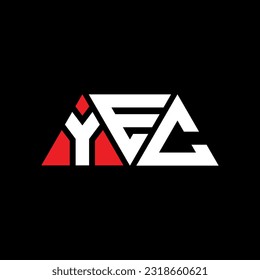 YEC triangle letter logo design with triangle shape. YEC triangle logo design monogram. YEC triangle vector logo template with red color. YEC triangular Simple, Elegant, and Luxurious Logo
