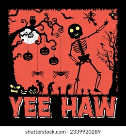 yee haw Halloween T-Shirt Design Vector Graphic SVG