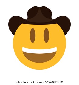 Emoji Cowboy Hat Face Yellow Smiley Stock Vector (Royalty Free ...