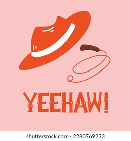 YeeHaw, Vector Lettering, Cowboy Quote, Retro Lettering
