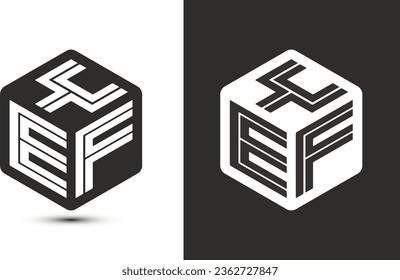 yef letter logo design with illustrator cube logo, vector logo modern alphabet font overlap style. Premium Business logo icon. White color on black background