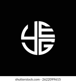 YEG logo YEG icono YEGvector YEG monograma YEGletter YEGminimalista YEG Círculo YEGflat Diseño de logotipo abstracto plano moderno único.
