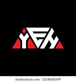 YEH triangle letter logo design with triangle shape. YEH triangle logo design monogram. YEH triangle vector logo template with red color. YEH triangular Simple, Elegant, and Luxurious Logo