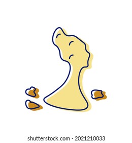 Yehliu Geopark in Taiwan flat icon. Oriental custom. Asian item. Color filled symbol. Isolated vector stock illustration