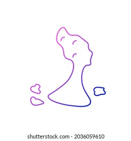 Yehliu Geopark in Taiwan outline icon. Oriental custom. Asian item. Purple gradient symbol. Isolated vector stock illustration