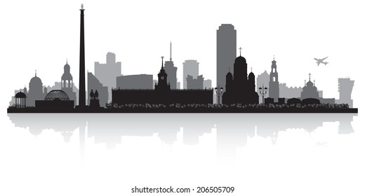 Yekaterinburg Russia city skyline silhouette vector illustration