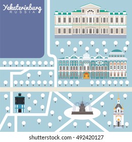 YEKATERINBURG, RUSSIA.  Vector illustration.