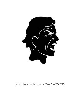 Yelling Angry Person With Wrinkled Nose Expression