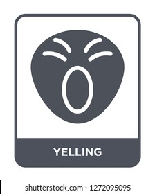 yelling icon vector on white background, yelling trendy filled icons from Emotions collection, yelling simple element illustration