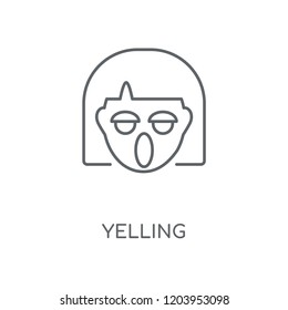 Yelling linear icon. Yelling concept stroke symbol design. Thin graphic elements vector illustration, outline pattern on a white background, eps 10.