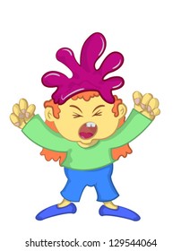 yelling little cute kid