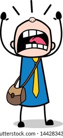 Yelling - Retro Postman Cartoon Courier Guy Vector Illustration