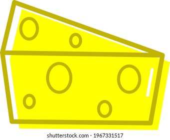 Queso Yello, ilustración de icono, vector sobre fondo blanco