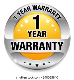 Yellow 1 year warranty button