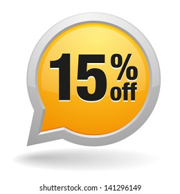 yellow 10 percent off speech bubble