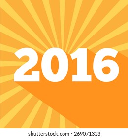 Yellow  2016 New Year greeting card